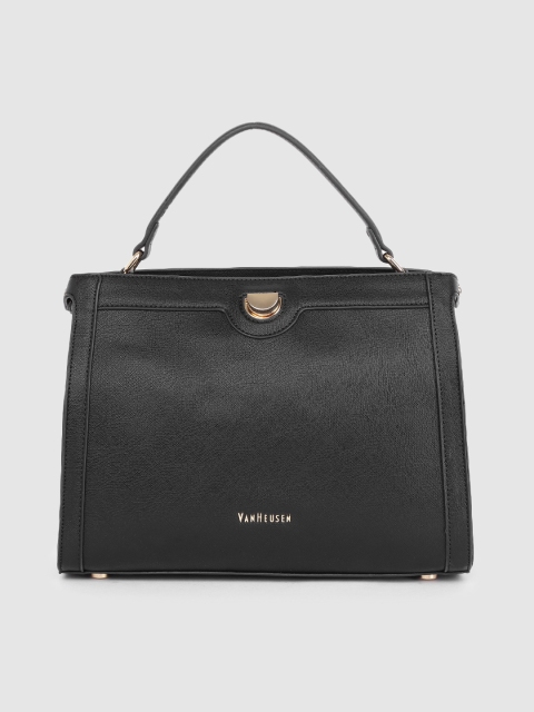 

Van Heusen Black Textured PU Structured Satchel