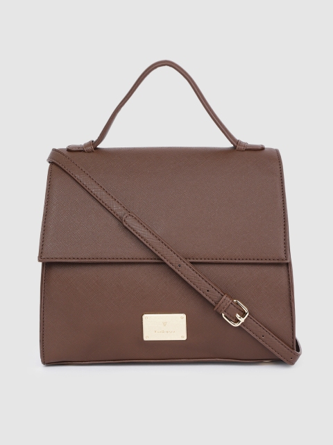 

Van Heusen Brown Solid Structured Handheld Bag