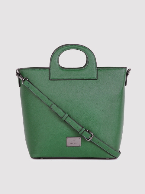 

Van Heusen Green Solid Oversized Structured Handheld Bag