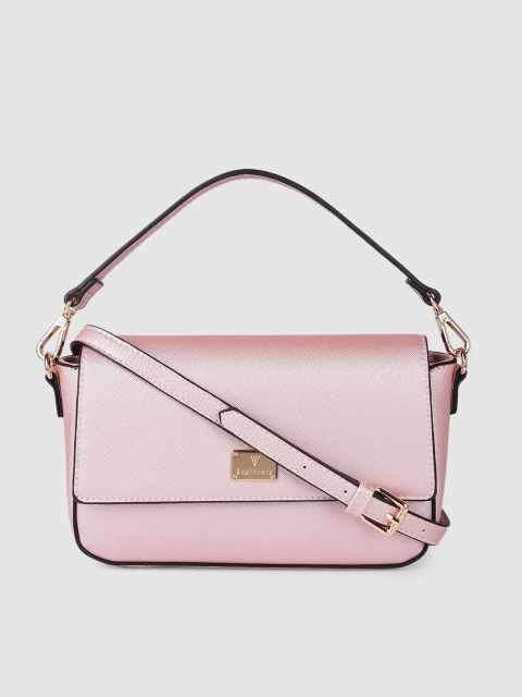 

Van Heusen Pink Solid Structured Handheld Bag