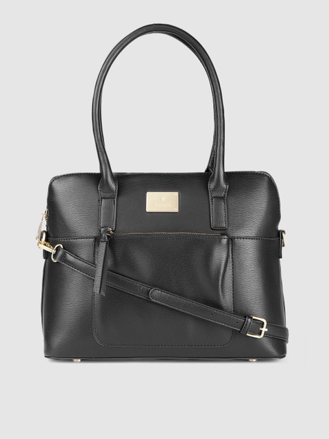 

Van Heusen Black Solid PU Regular Structured Shoulder Bag