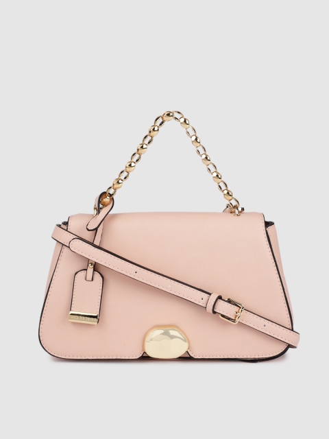 

Van Heusen Pink Solid Structured Handheld Bag