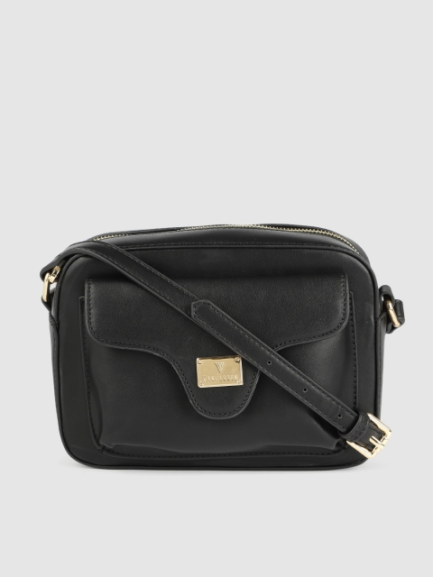 

Van Heusen Women Black Solid Structured Sling Bag