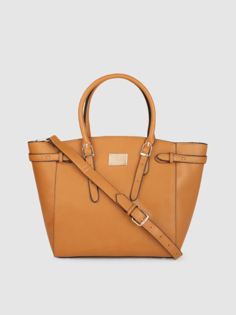 

Van Heusen Brown Solid PU Regular Structured Shoulder Bag with Buckle Detail