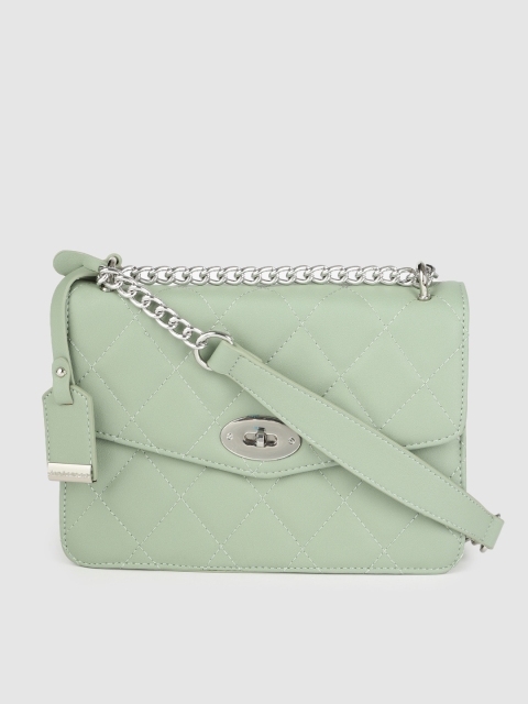 

Van Heusen Green Quilted Structured Sling Bag