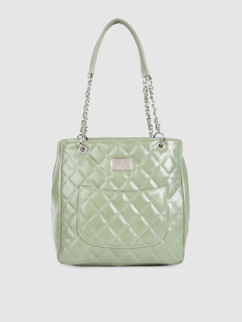 

Van Heusen Mint Green Solid Structured Quilted Shoulder Bag