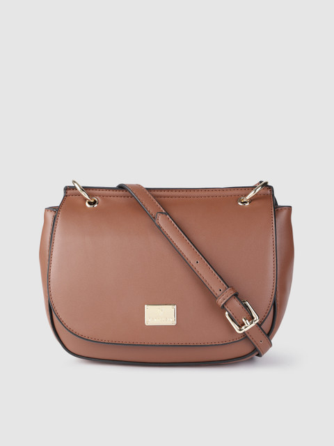

Van Heusen Brown Solid Structured Sling Bag