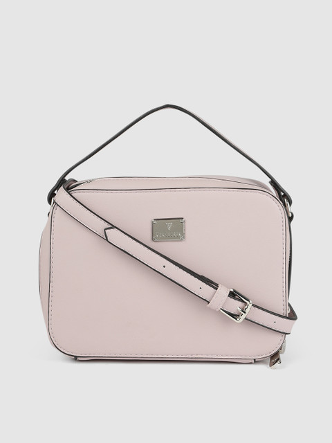 

Van Heusen Pink Solid Structured Handheld Bag