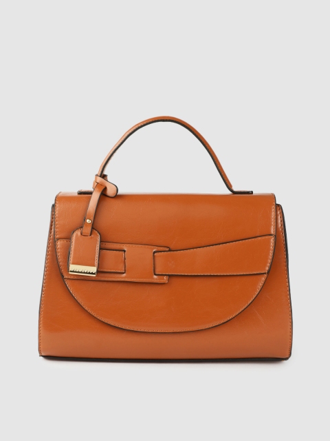 

Van Heusen Tan Solid PU Regular Structured Handheld Bag with Applique