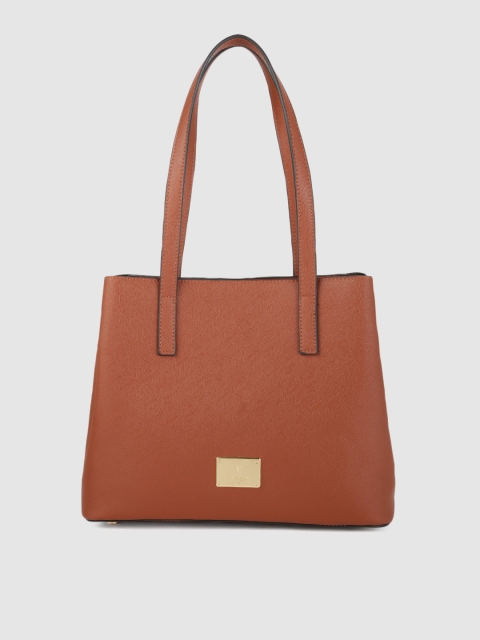 

Van Heusen Brown PU Structured Handheld Bag
