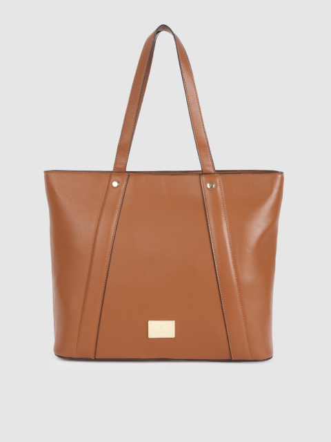 

Van Heusen Tan Brown Solid Structured Laptop Shoulder Bag