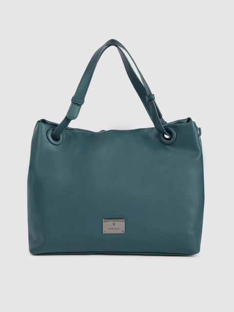 

Van Heusen Teal Blue Solid Structured Handheld Bag
