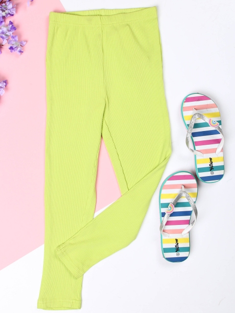

ZION Girls Green Solid Ankle-Length Leggings