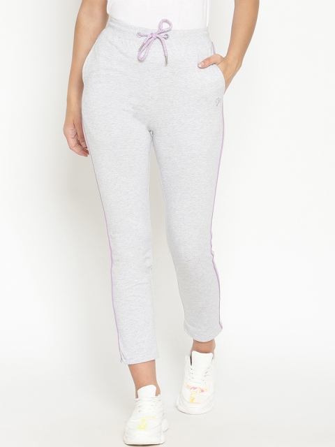 

METTLE Women Grey Solid Cotton Track Pants