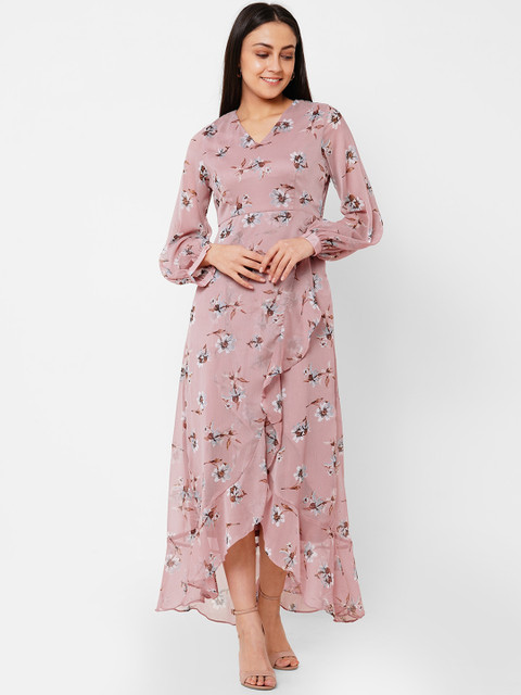 

20Dresses Pink & Grey Floral Chiffon Maxi Dress