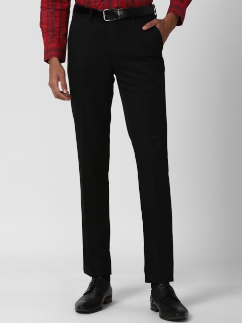 

Peter England Men Black Slim Fit Formal Trousers