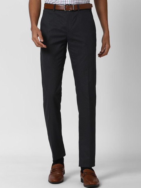 

Peter England Men Black Slim Fit Formal Trousers