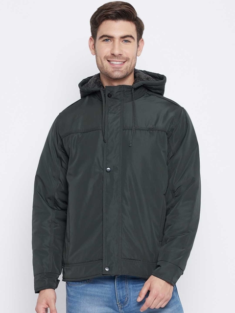 

Okane Men Olive Green Colourblocked Lightweight Padded Jacket