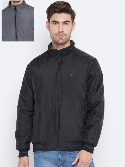 

Okane Men Grey Reversible Bomber Jacket