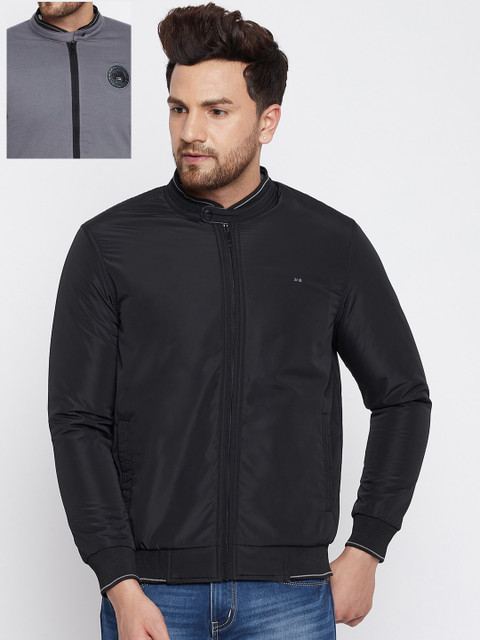 

Okane Men Black Reversible Bomber Jacket