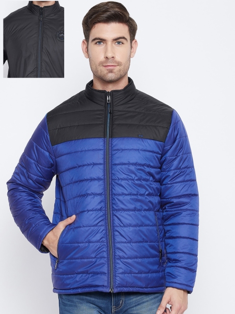 

Okane Men Blue Colourblocked Reversible Puffer Jacket