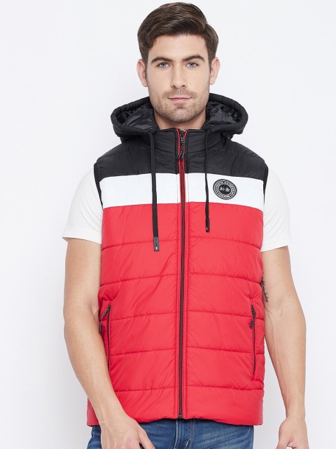 

Okane Men Red Colourblocked Lightweight Padded Jacket