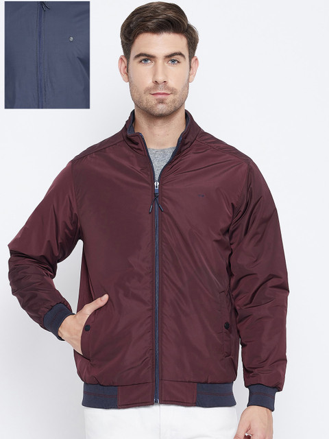 

Okane Men Burgundy Reversible Bomber Jacket