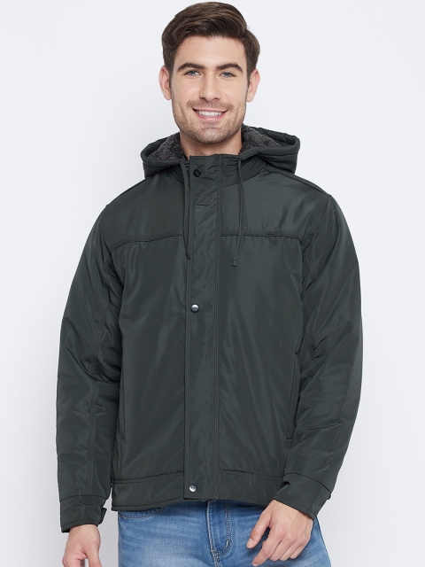 

Okane Men Olive Green Colourblocked Lightweight Padded Jacket