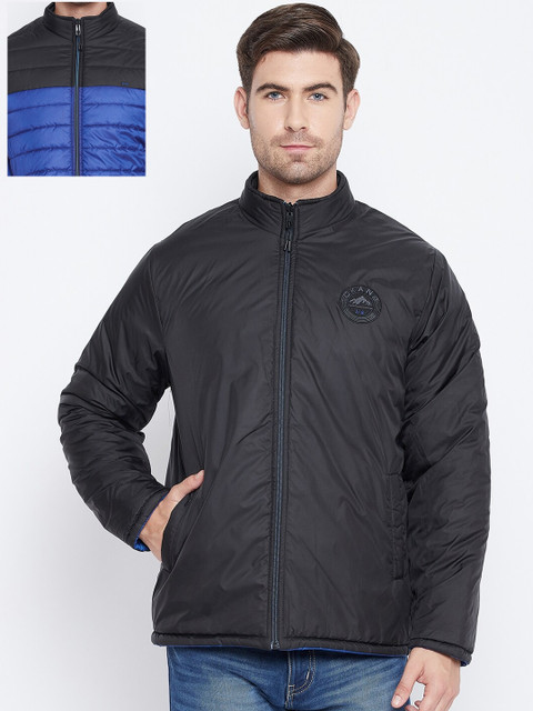 

Okane Men Blue Colourblocked Reversible Puffer Jacket