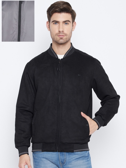 

Okane Men Black Reversible Bomber Jacket