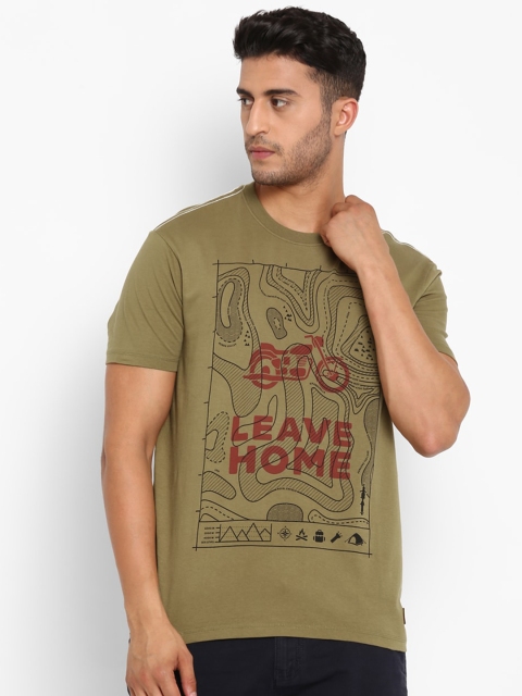 

Royal Enfield Men Olive Green & Maroon Biker Printed T-shirt