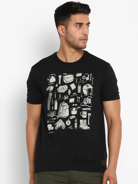 

Royal Enfield Men Black & White Printed T-shirt