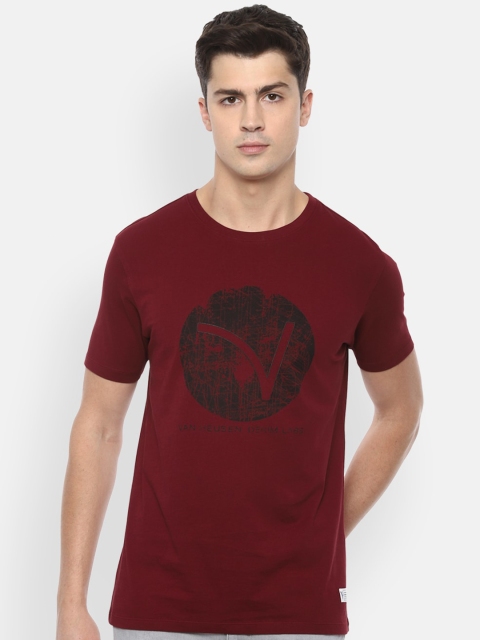 

VAN HEUSEN DENIM LABS Men Maroon Printed T-shirt