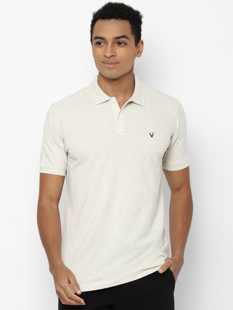 

Allen Solly Men Cream-Coloured Polo Collar T-shirt
