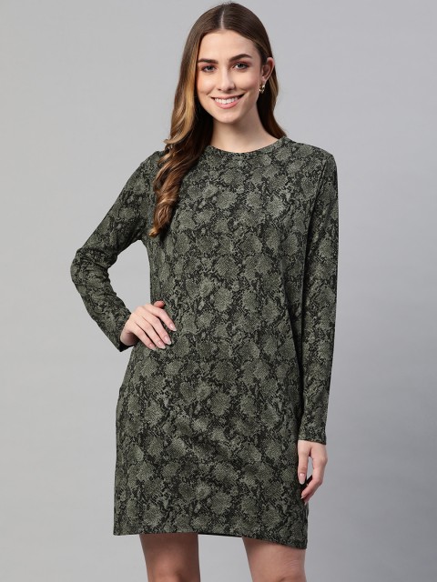 

Marks & Spencer Green & Black Animal Sheath Mini Dress