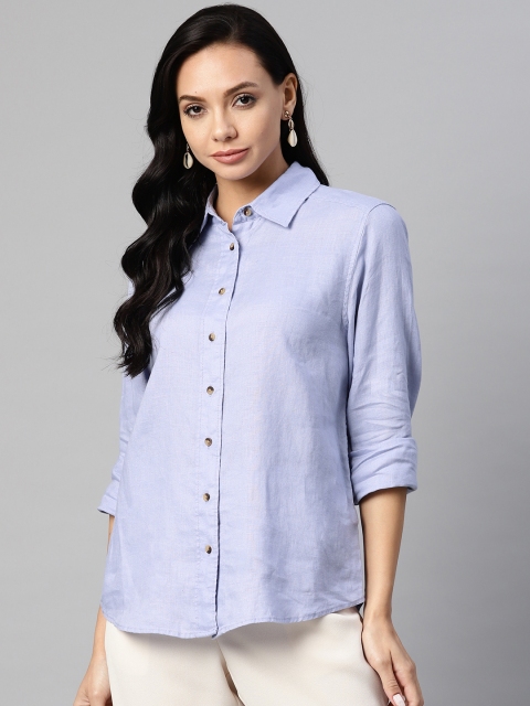 

Marks & Spencer Women Lavender Solid Opaque Casual Shirt