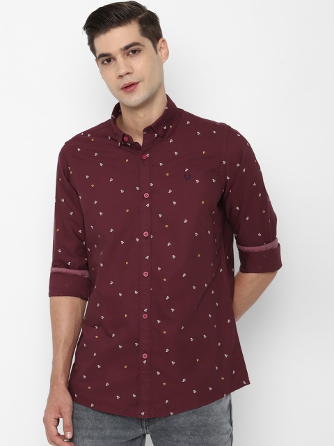 

Allen Solly Sport Men Maroon Opaque Printed Casual Shirt