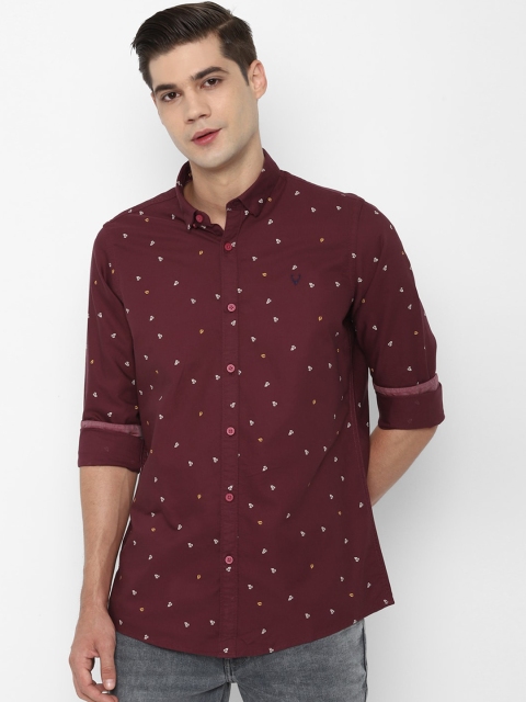 

Allen Solly Sport Men Maroon Opaque Printed Casual Shirt