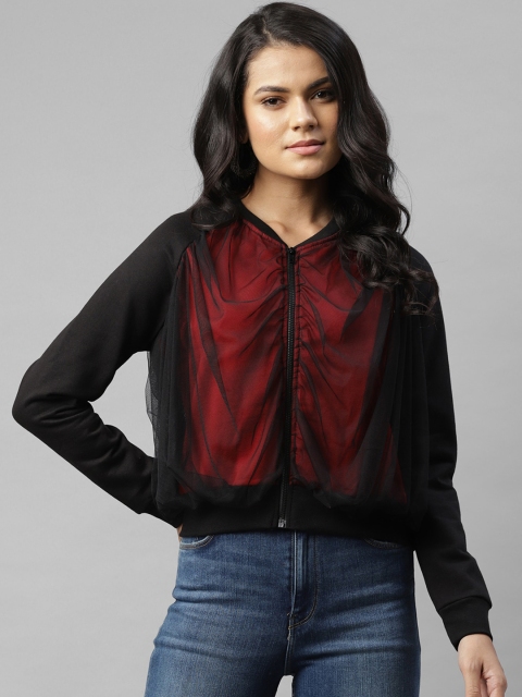 

Rigo Women Black Solid Net Sweatshirt