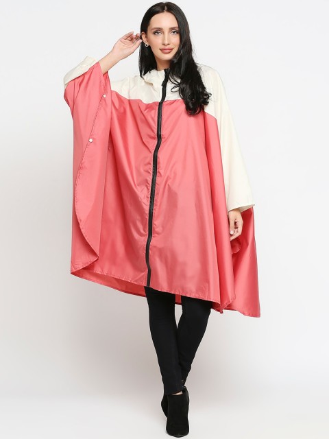 

20Dresses Women Pink & White Solid Rain Jacket