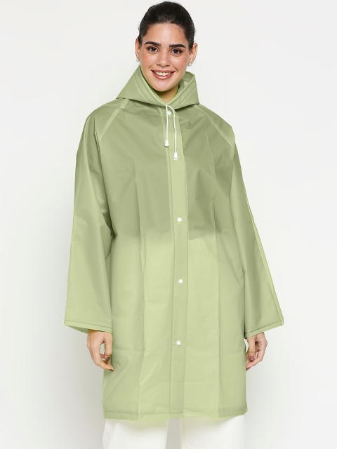 

20Dresses Women Green Solid Comfort-Fit Raincoat