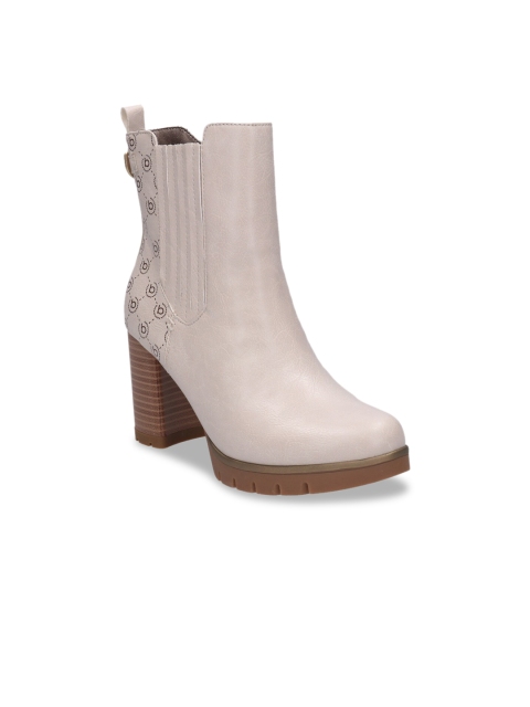 

Bugatti Women Beige Block Heeled Boots