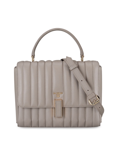 

Da Milano Women Grey Textured Leather Structured Satchel