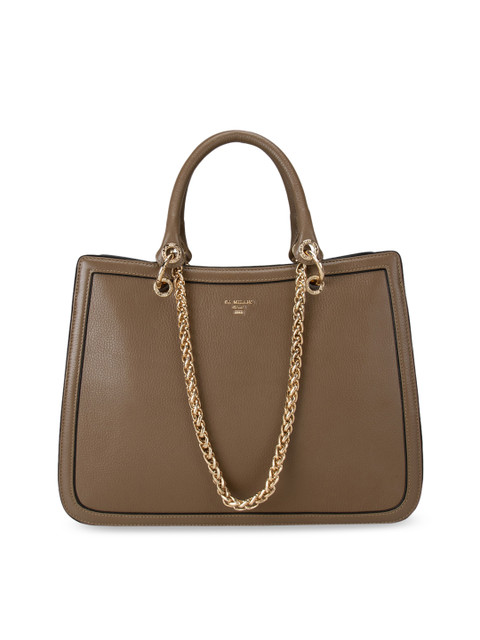 

Da Milano Brown Leather Structured Handheld Bag