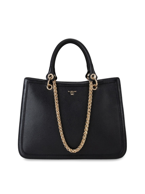 

Da Milano Black Leather Structured Handheld Bag
