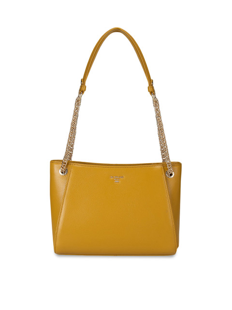 

Da Milano Yellow Leather Structured Shoulder Bag