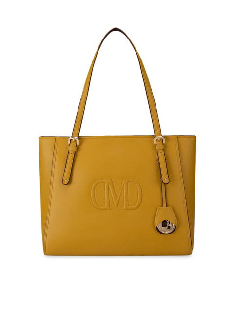 

Da Milano Yellow Leather Structured Shoulder Bag
