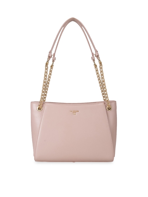 

Da Milano Pink Colourblocked Leather Structured Shoulder Bag with Quilted