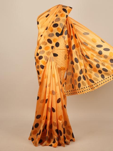 

Pothys Orange & Black Geometric Printed Saree