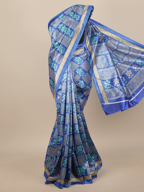 

Pothys Blue & Green Floral Printed Saree